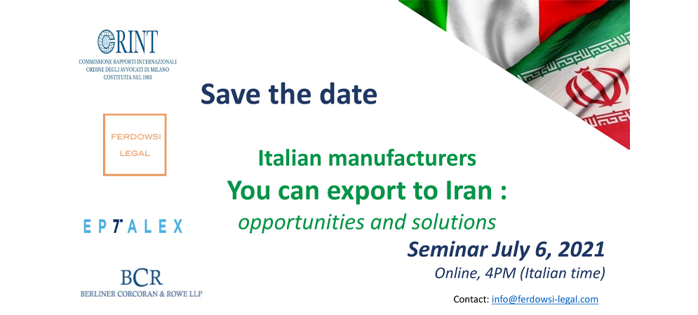 Save the date: Export to Iran